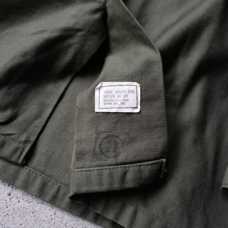 ［L (15 1/2)］USARMY Olive Green Shirts_Cotton100_deadstock_no.6