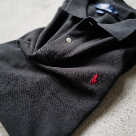 ［L］POLO SHIRT_MADE IN USA_80-90s vintage_black
