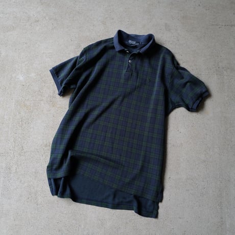 ［L］POLO SHIRT_MADE IN USA_80-90s vintage_green/navy