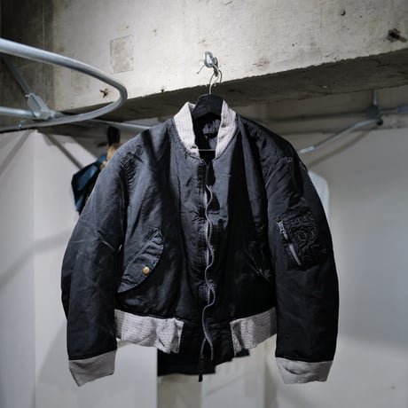 "Super Black" Very Shrink MA-1_Lavender Rib_no.0