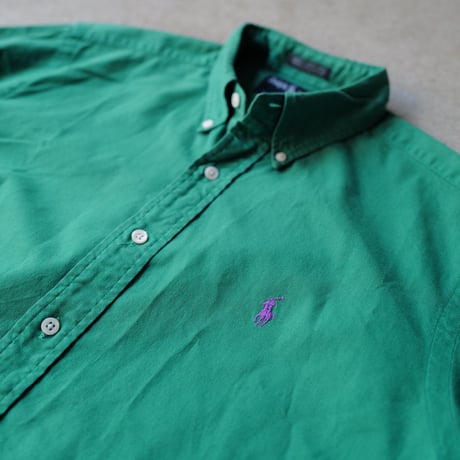 ［L］Button-Down SHIRT_MADE IN USA_80-90s vintage_green
