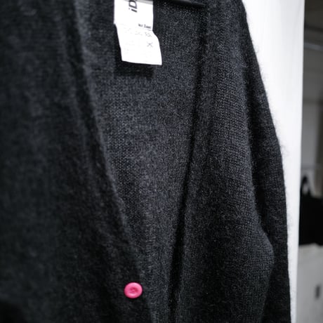Kid Mohair Cardigan "Black Pink"
