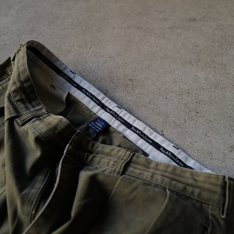W37 L30] VINTAGE POLO CHINO 2tuck Pants_Milita