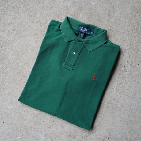 ［XL］POLO SHIRT_MADE IN USA_80-90s vintage_green