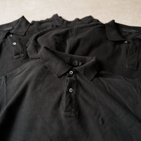 ［White Button］Super Black_VINTAGE POLO SHIRT_made in USA