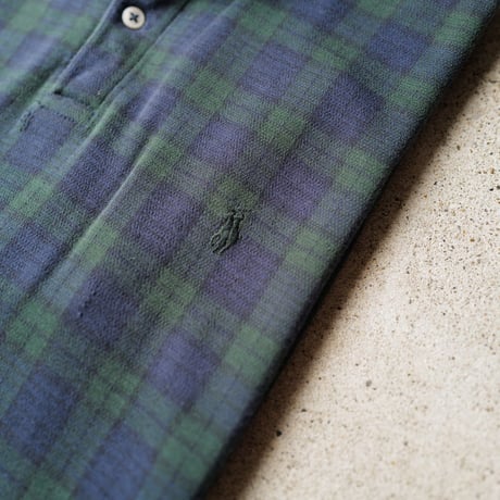 ［L］POLO SHIRT_MADE IN USA_80-90s vintage_green/navy