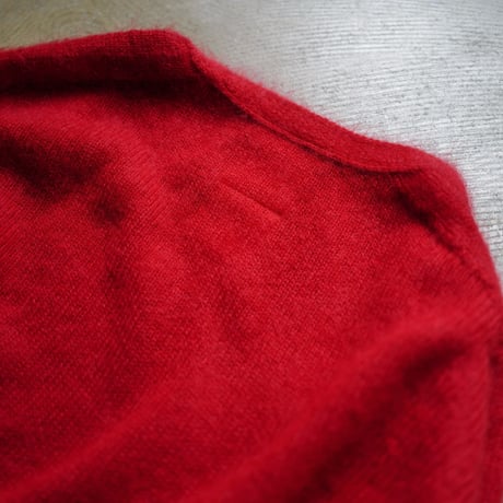 Kid Mohair Cardigan "CHAOS RED"