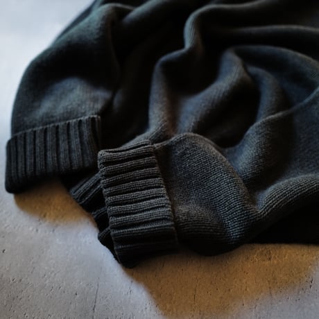 ［L］Vintage Polo Cotton Knit_Dark Gray_90s