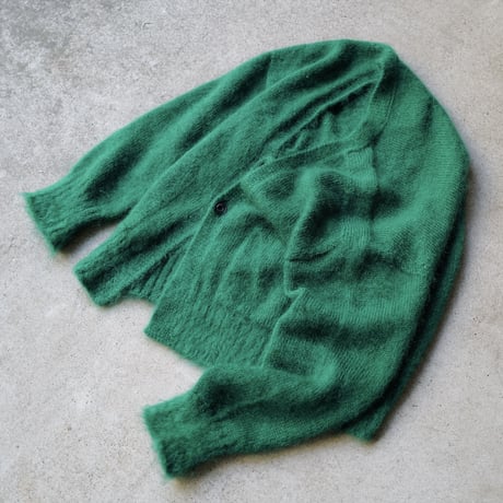 Kid Mohair Cardigan "Chiyoda Green"