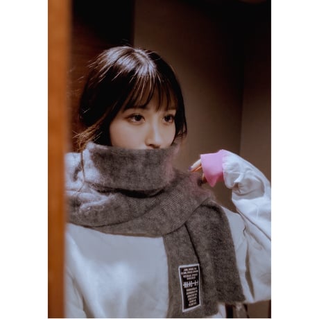 Kid Mohair Neckwear Scarf "Snow Gray"