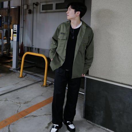 ［L (15 1/2)］USARMY Olive Green Shirts_deadstock_no.12