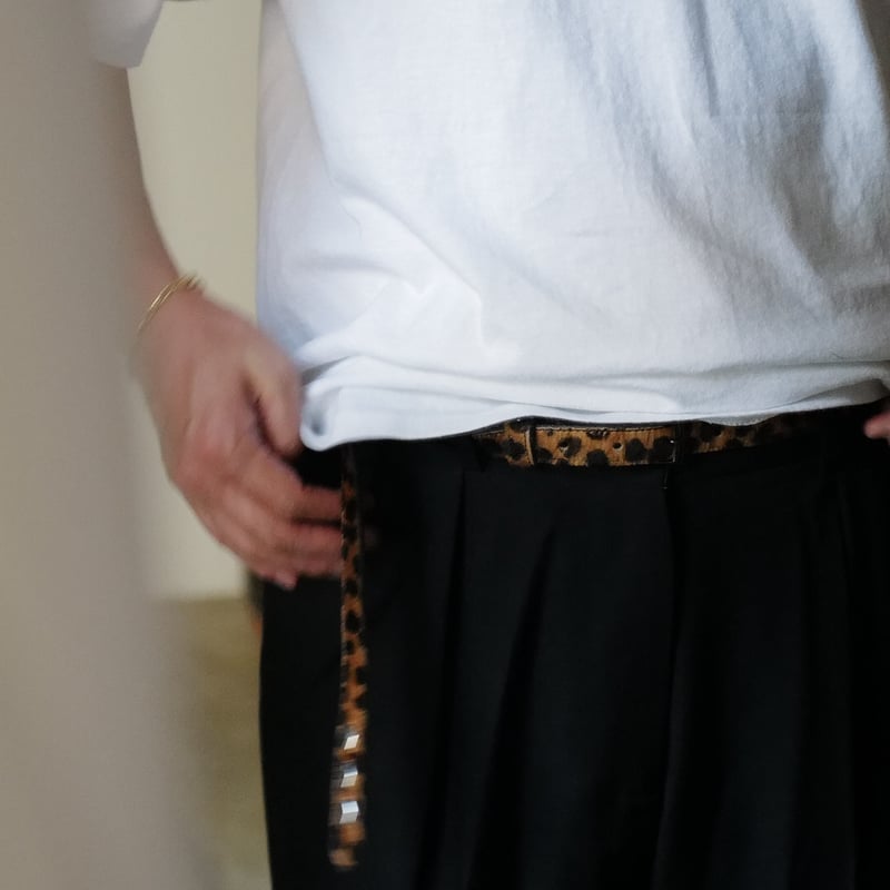 anytee classics] Narrow Long Belt_Leopard | a