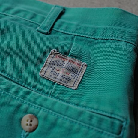 ［W36］Vintage Polo 2tuck Green Shorts_no.3
