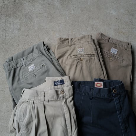 [W34 L30] POLO CHINO 2tuck PANTS_90s vintage_no.6