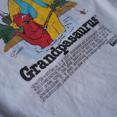 ［XL］Granpa Saurus Tee_80-90s vintage
