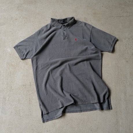 ［XL］POLO SHIRT_MADE IN USA_80-90s vintage_dark gray