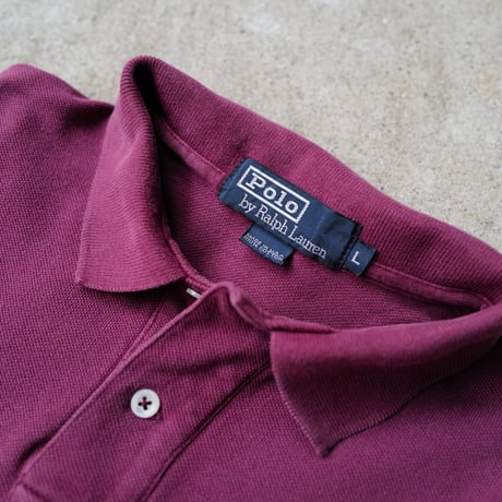 ［L］POLO SHIRT_MADE IN USA_80-90s vintage_wine