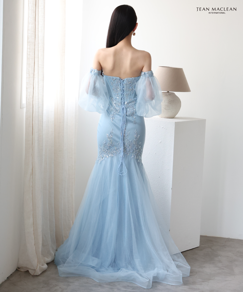 JEAN MACLEAN☆マーメイド実物写真有り JEAN MACLEAN】袖付きネット/スパンコールレース/マーメイド