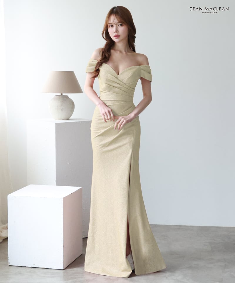 JEAN MACLEAN】ラメニット/オフショル/LongDress【51904】 | IR
