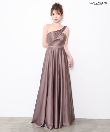 【JEAN MACLEAN】ワンショルダー/サテン/フレア/LongDress【61320】