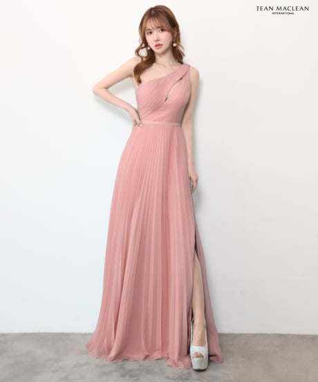 【JEAN MACLEAN】ワンショル/シフォン/プリーツ/LongDress【61201】