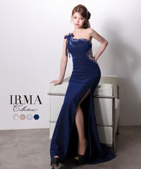 【IRMA】ラメニット/ワンショルダー/刺繡付き/LongDress【61028-1】