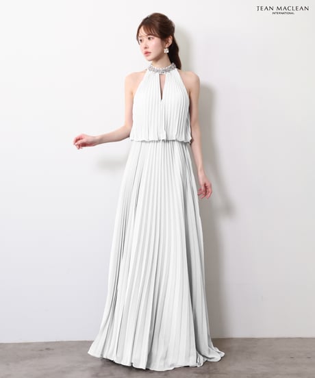【JEAN MACLEAN】シフォンプリーツ/ホルター/LongDress【61091】
