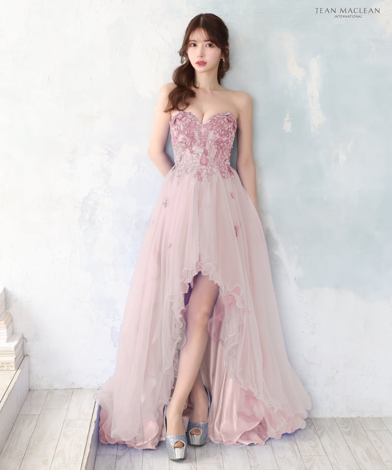 JEAN MACLEAN】フラワーレース/ベア/ハイ&ロー/Dress【41688 JEAN MACLEAN】フラワーレース/ベア/ハイ&ロー/Dress【41688