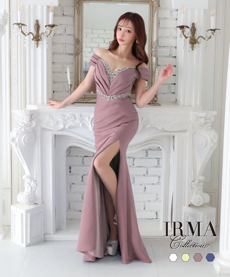 定価36900円 IRMA 赤オフショルロングドレス
