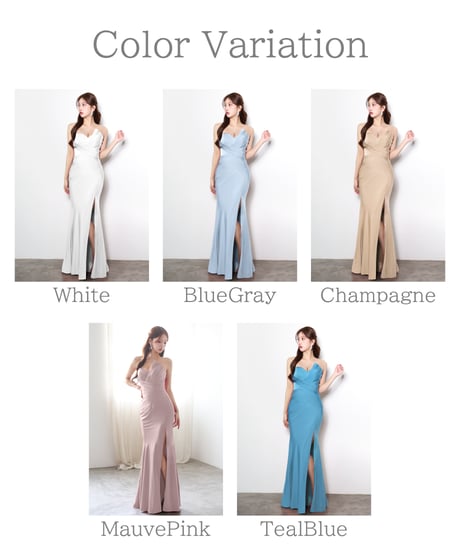 【JEAN MACLEAN】ベアトップ/サテン/LongDress【61172】