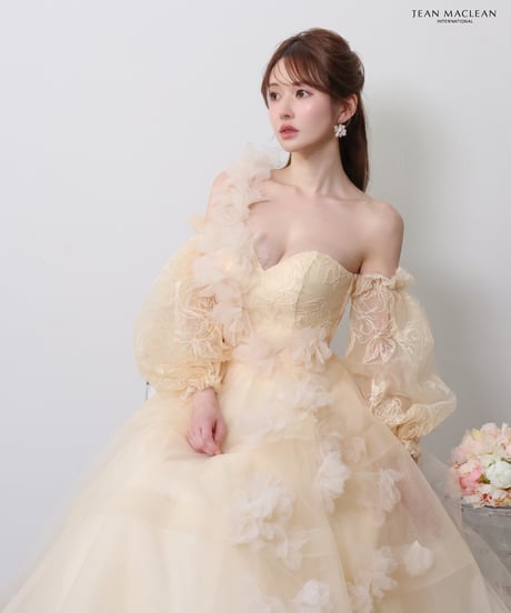 【JEAN MACLEAN】ベア/プリンセス/パフスリーブ付き/レース/LongDress【61151】