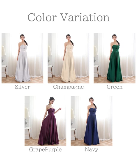 【IRMA】サテン/ベア/LongDress【51929-3】