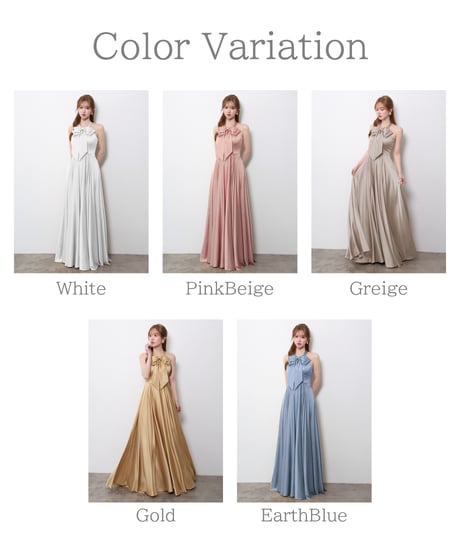 【JEAN MACLEAN】サテン/リボン付き/LongDress【61147】