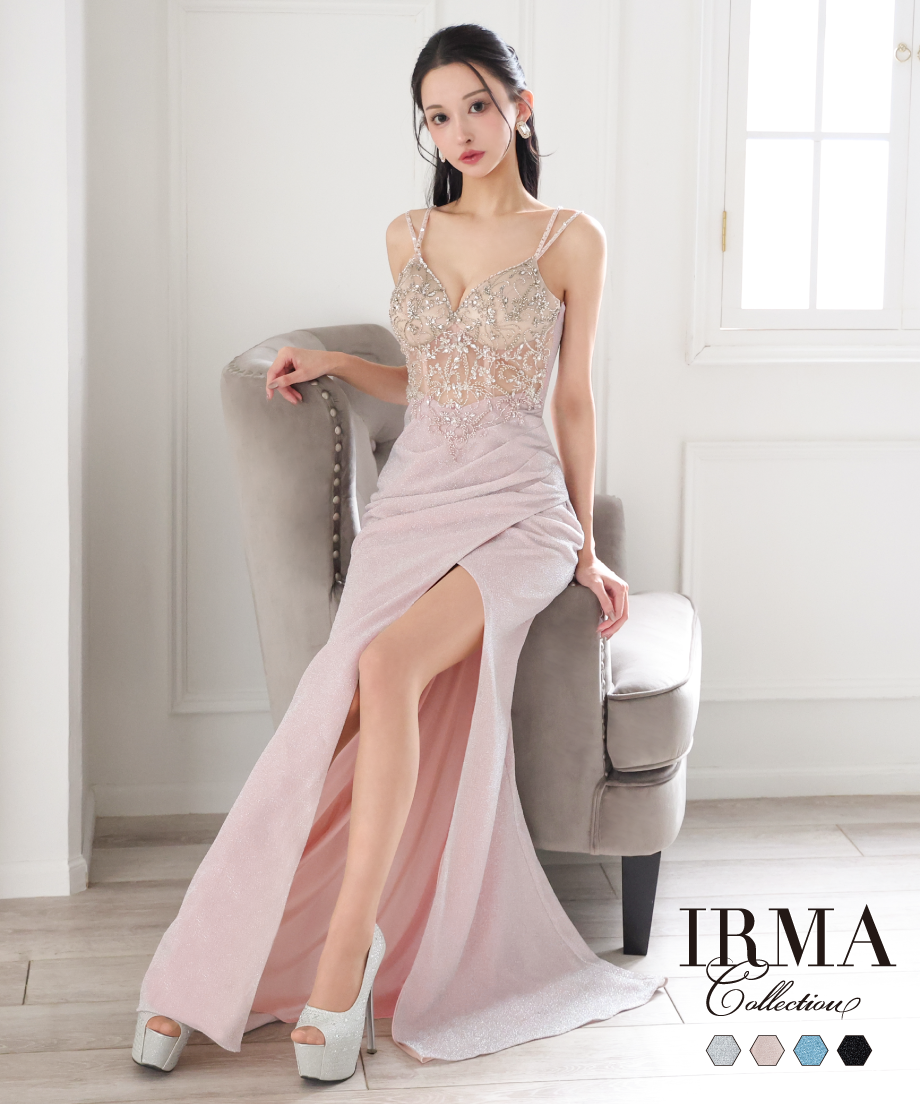 IRMA】ラメニット/刺繡/シアー/LongDress【51857】 | IRMA 公式