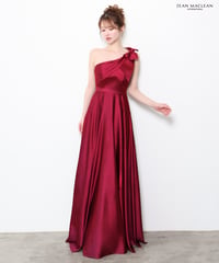 【JEAN MACLEAN】ワンショルダー/サテン/フレア/LongDress【61320】