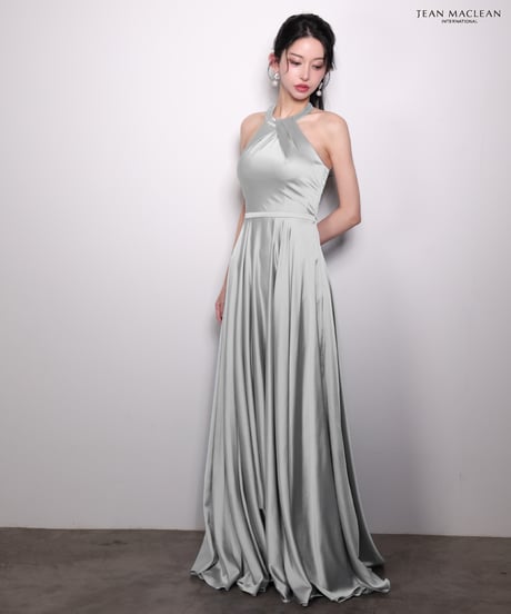 【JEAN MACLEAN】サテン/ホルター/LongDress【61061-1】