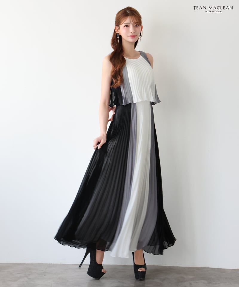JEAN MACLEAN】バイカラー/シフォンプリーツ/ワンピース【51950】 | IRM