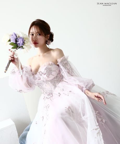 【JEAN MACLEAN】ネット/刺繡/姫/スリーブ付き/LongDress【51955】