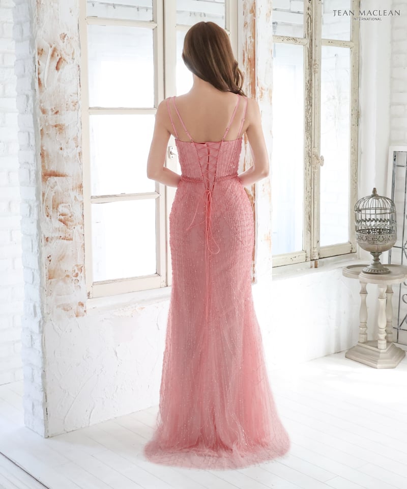 JEAN MACLEAN】スパンコールビーズ刺繡レース/ネット/LongDress【4161