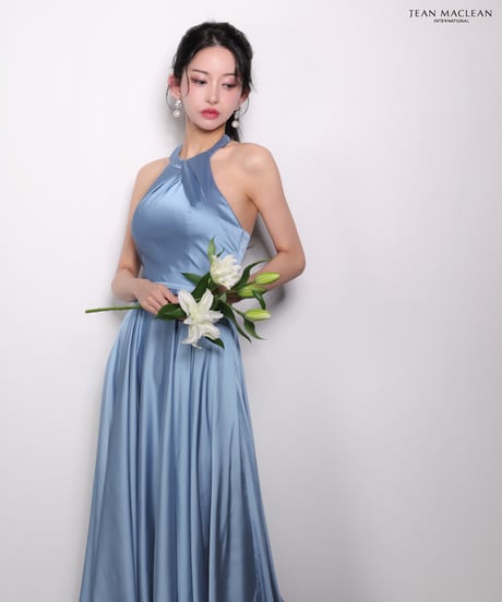 【JEAN MACLEAN】サテン/ホルター/LongDress【61061-1】