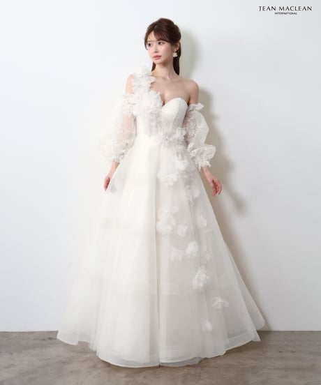 【JEAN MACLEAN】ベア/プリンセス/パフスリーブ付き/レース/LongDress【61151】