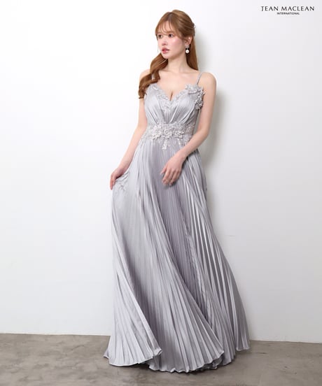 【JEAN MACLEAN】サテン/プリーツスカート/LongDress【61148】