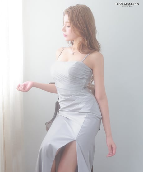 【JEAN MACLEAN】ストレッチシャイニーサテン/ベア/スリット入り/LongDress【61262】
