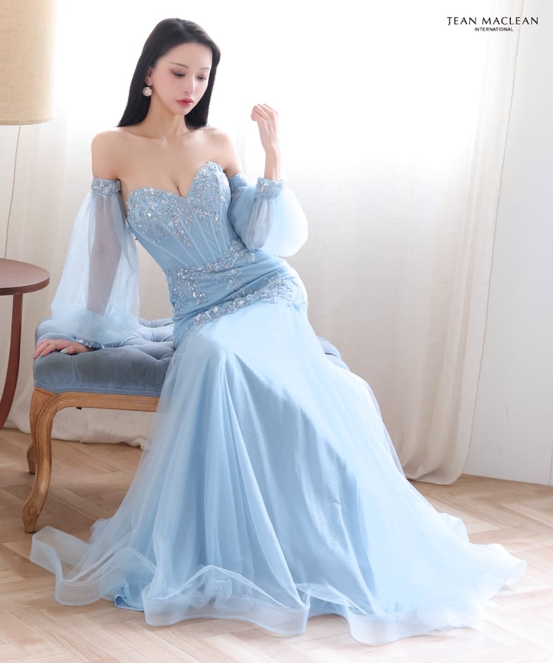 JEAN MACLEAN】袖付きネット/スパンコールレース/マーメイド