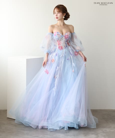 【JEAN MACLEAN】ネット/刺繡/姫/スリーブ付き/LongDress【61065】