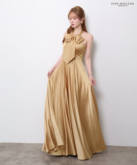 【JEAN MACLEAN】サテン/リボン付き/LongDress【61147】