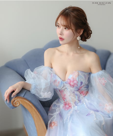 【JEAN MACLEAN】ネット/刺繡/姫/スリーブ付き/LongDress【61065】