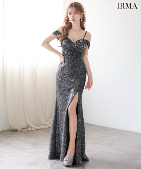 【IRMA】スパンコールニット/刺繡/LongDress【61198】