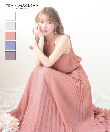 【JEAN MACLEAN】シフォンプリーツ/ホルター/LongDress【61175】