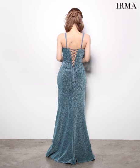 【IRMA】ラメニット/スリット入り/LongDress/OP【61142】
